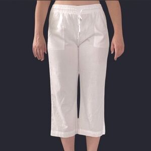 The Black Dog White Cotton Beach Pants